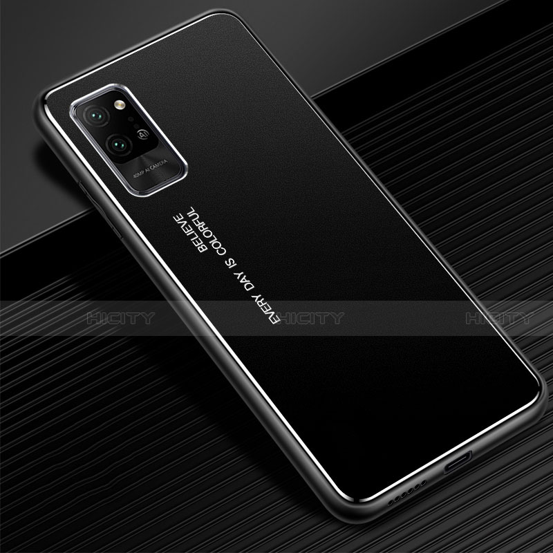 Handyhülle Hülle Luxus Aluminium Metall Tasche für Huawei Honor Play4 Pro 5G Schwarz