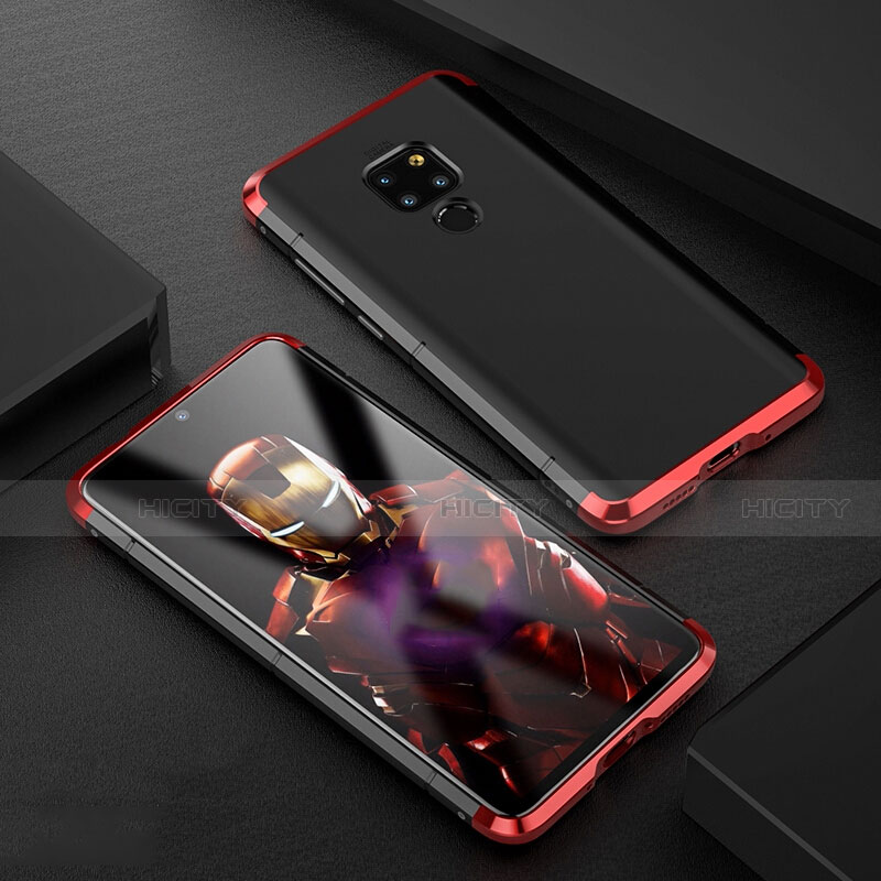 Handyhülle Hülle Luxus Aluminium Metall Tasche für Huawei Mate 20 Rot Plus