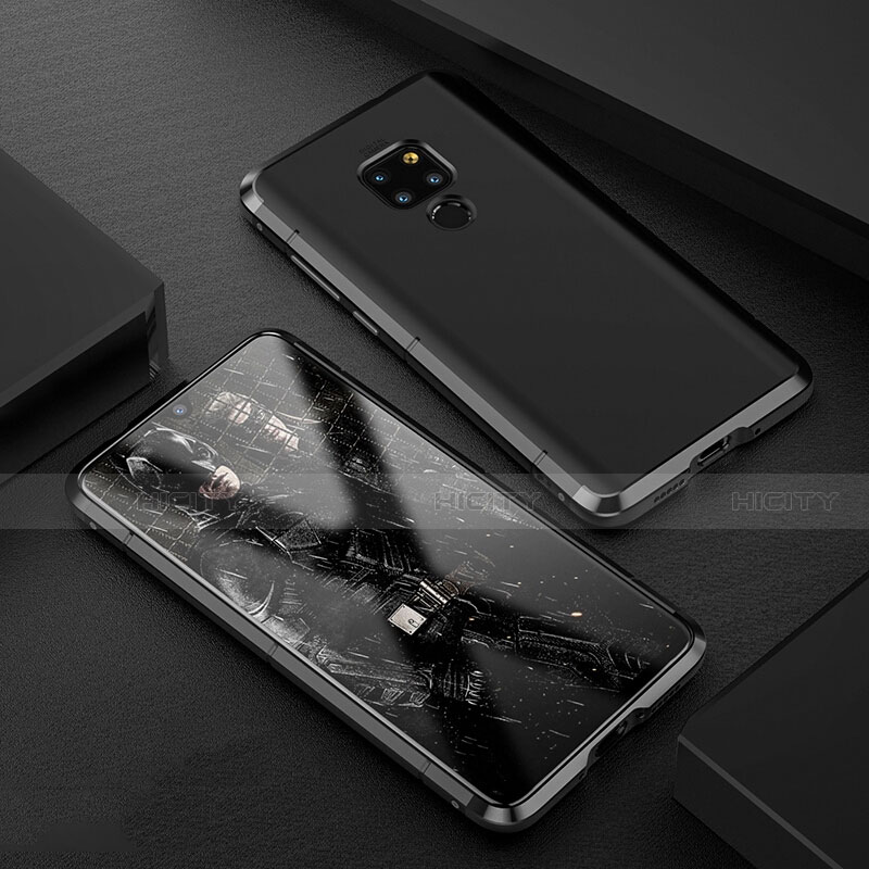 Handyhülle Hülle Luxus Aluminium Metall Tasche für Huawei Mate 20 Schwarz