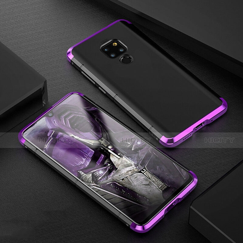 Handyhülle Hülle Luxus Aluminium Metall Tasche für Huawei Mate 20 Violett