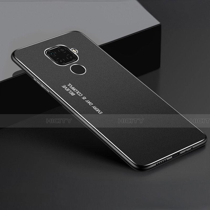 Handyhülle Hülle Luxus Aluminium Metall Tasche für Huawei Mate 30 Lite Schwarz