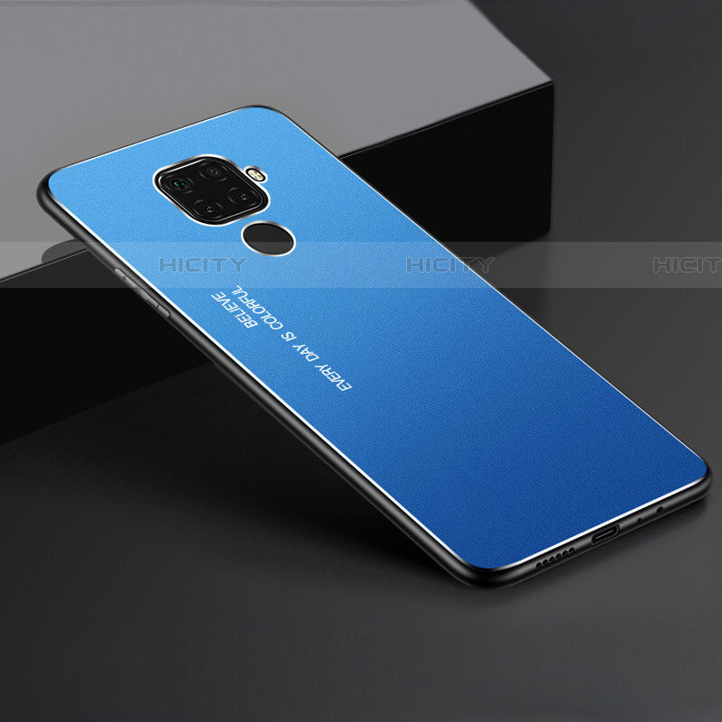 Handyhülle Hülle Luxus Aluminium Metall Tasche für Huawei Nova 5z Blau