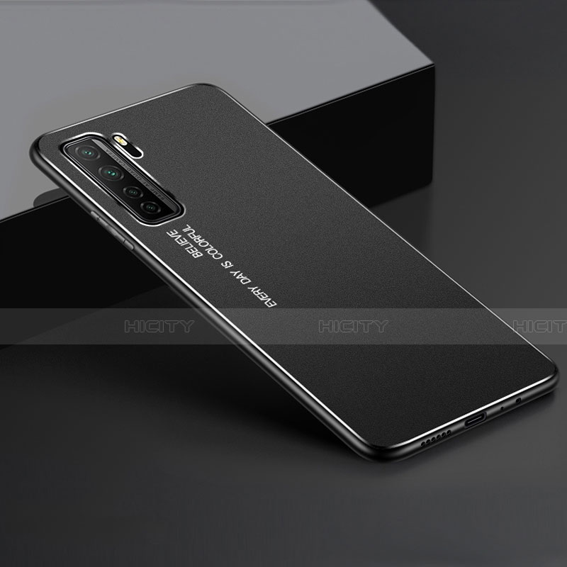 Handyhülle Hülle Luxus Aluminium Metall Tasche für Huawei Nova 7 SE 5G Schwarz Plus