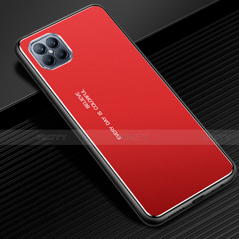 Handyhülle Hülle Luxus Aluminium Metall Tasche für Huawei Nova 8 SE 5G Rot