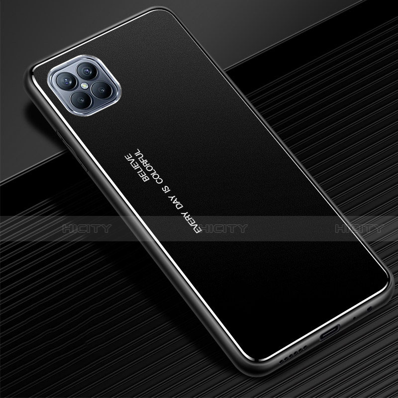 Handyhülle Hülle Luxus Aluminium Metall Tasche für Huawei Nova 8 SE 5G Schwarz