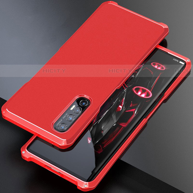 Handyhülle Hülle Luxus Aluminium Metall Tasche für Oppo Find X2 Neo Rot