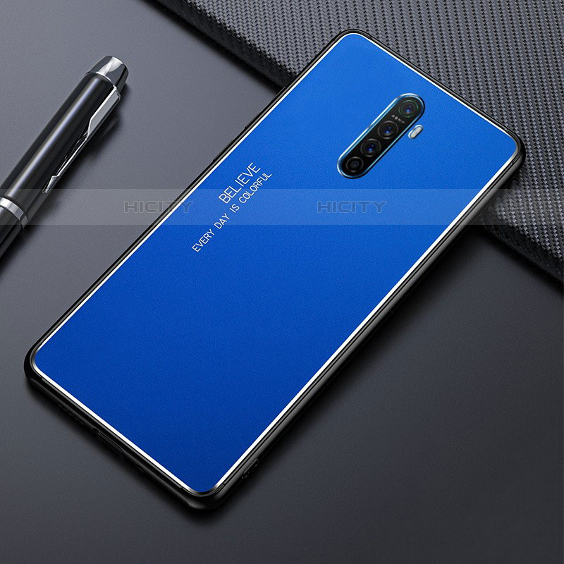 Handyhülle Hülle Luxus Aluminium Metall Tasche für Oppo Reno Ace Blau Plus