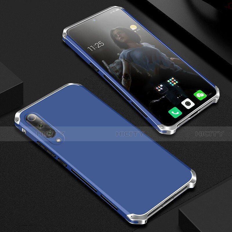 Handyhülle Hülle Luxus Aluminium Metall Tasche für Xiaomi Mi 9 Blau