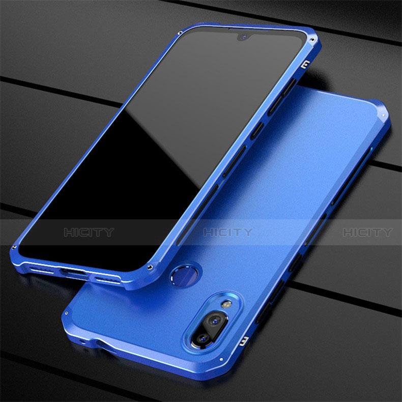 Handyhülle Hülle Luxus Aluminium Metall Tasche für Xiaomi Redmi Note 7 Blau