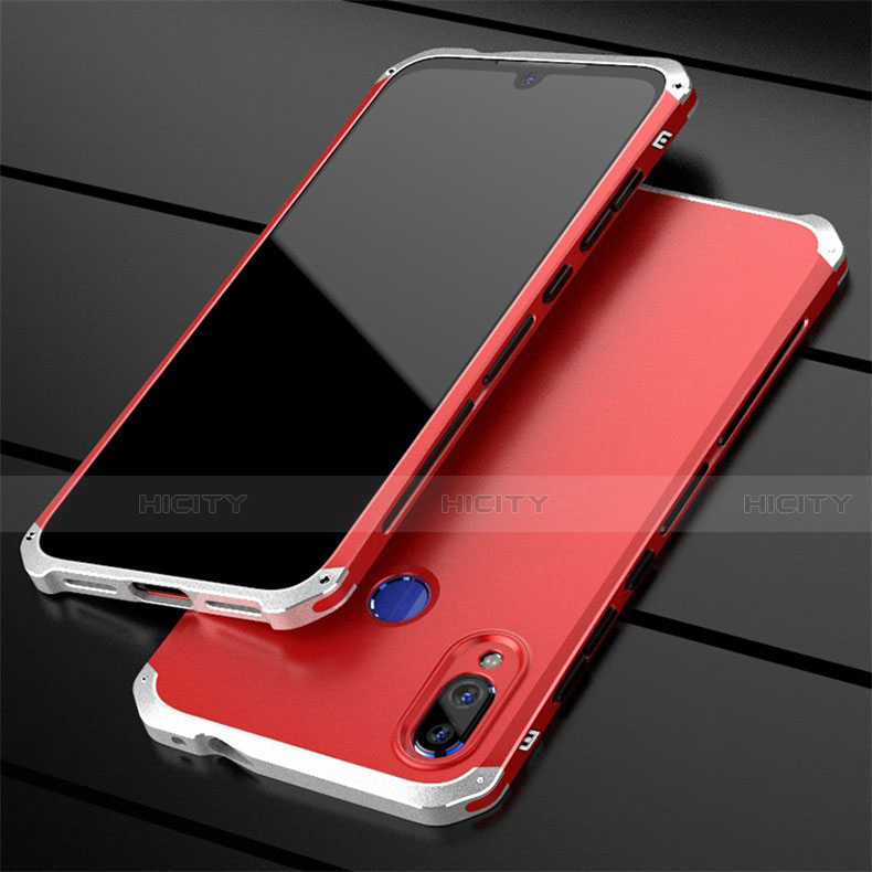 Handyhülle Hülle Luxus Aluminium Metall Tasche für Xiaomi Redmi Note 7 Rot