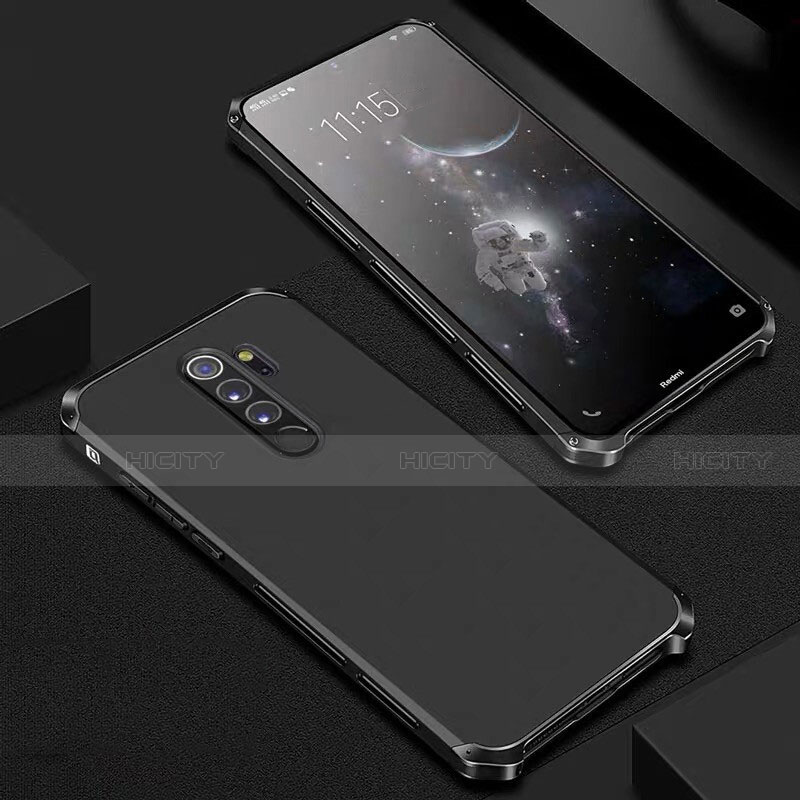 Handyhülle Hülle Luxus Aluminium Metall Tasche für Xiaomi Redmi Note 8 Pro Schwarz Plus