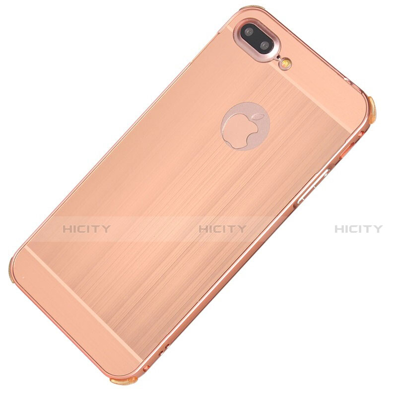 Handyhülle Hülle Luxus Aluminium Metall Tasche M01 für Apple iPhone 8 Plus Rosegold