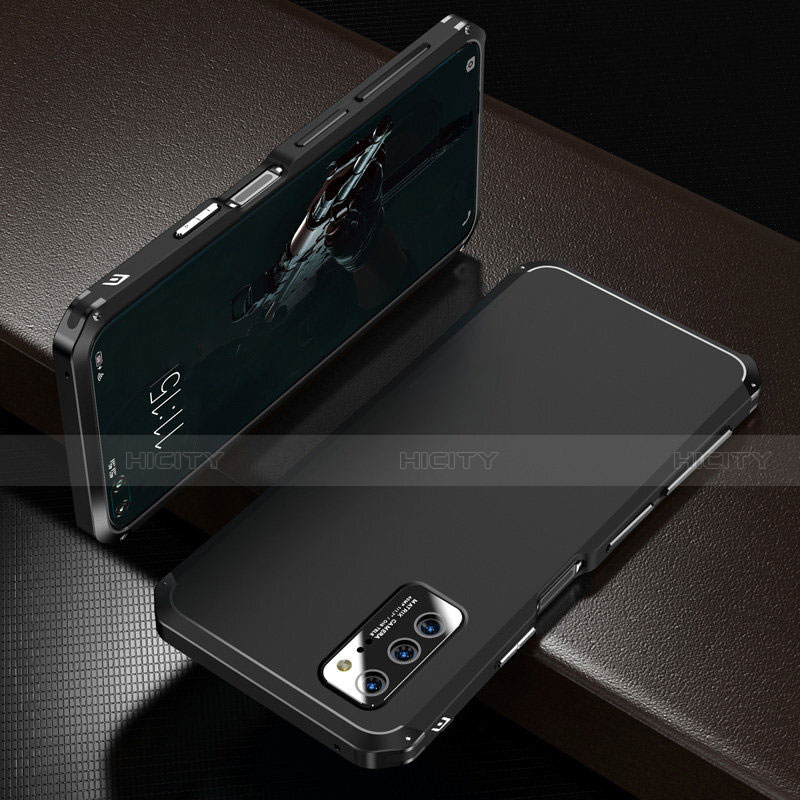 Handyhülle Hülle Luxus Aluminium Metall Tasche M01 für Huawei Honor V30 5G Schwarz