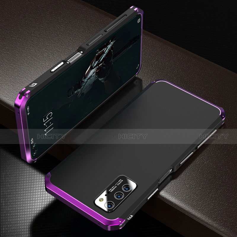 Handyhülle Hülle Luxus Aluminium Metall Tasche M01 für Huawei Honor V30 5G Violett