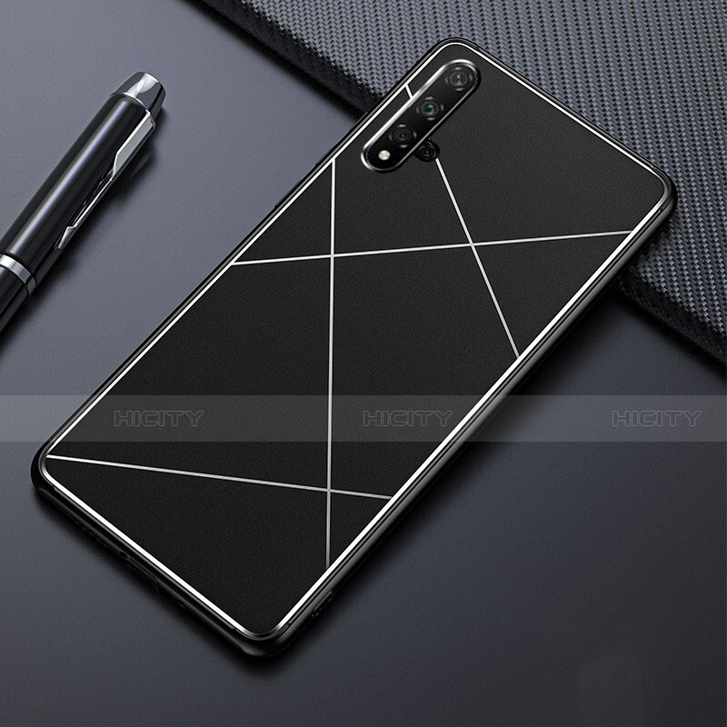 Handyhülle Hülle Luxus Aluminium Metall Tasche M01 für Huawei Nova 5 Pro Schwarz