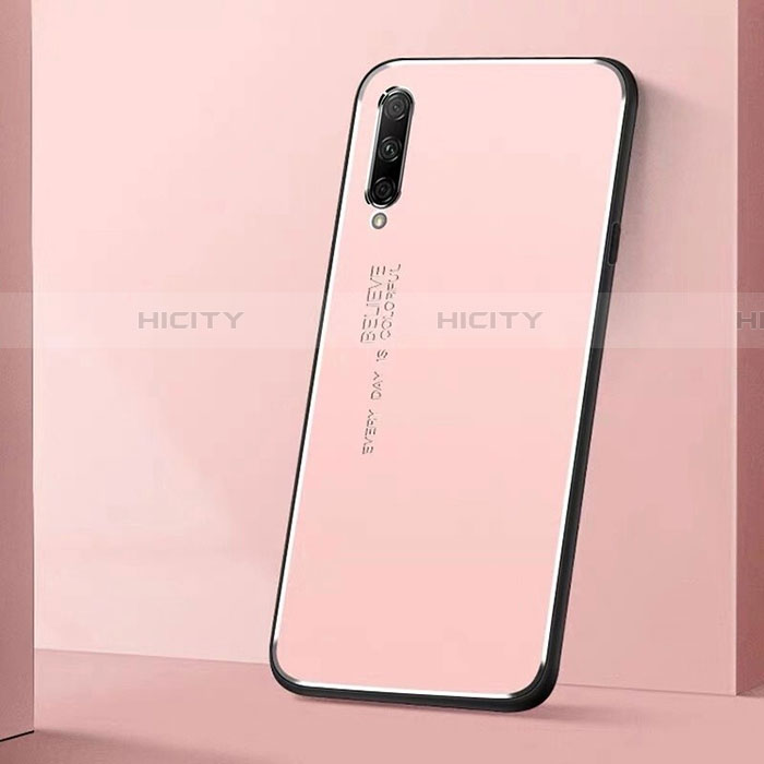 Handyhülle Hülle Luxus Aluminium Metall Tasche M01 für Huawei P Smart Pro (2019) Rosa Plus