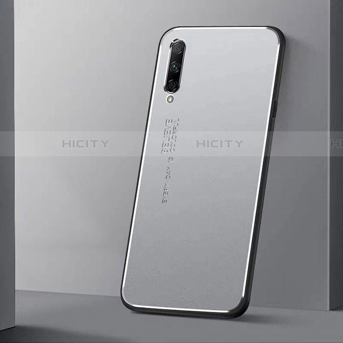 Handyhülle Hülle Luxus Aluminium Metall Tasche M01 für Huawei P Smart Pro (2019) Silber Plus