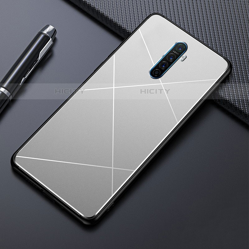 Handyhülle Hülle Luxus Aluminium Metall Tasche M01 für Oppo Reno Ace Silber Plus