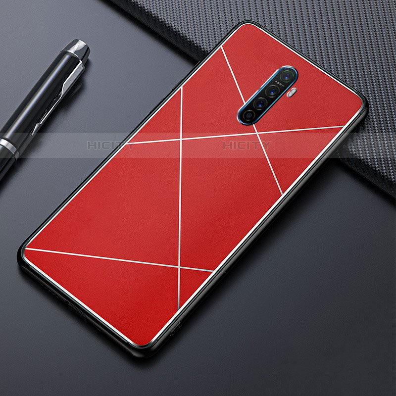 Handyhülle Hülle Luxus Aluminium Metall Tasche M01 für Realme X2 Pro Rot