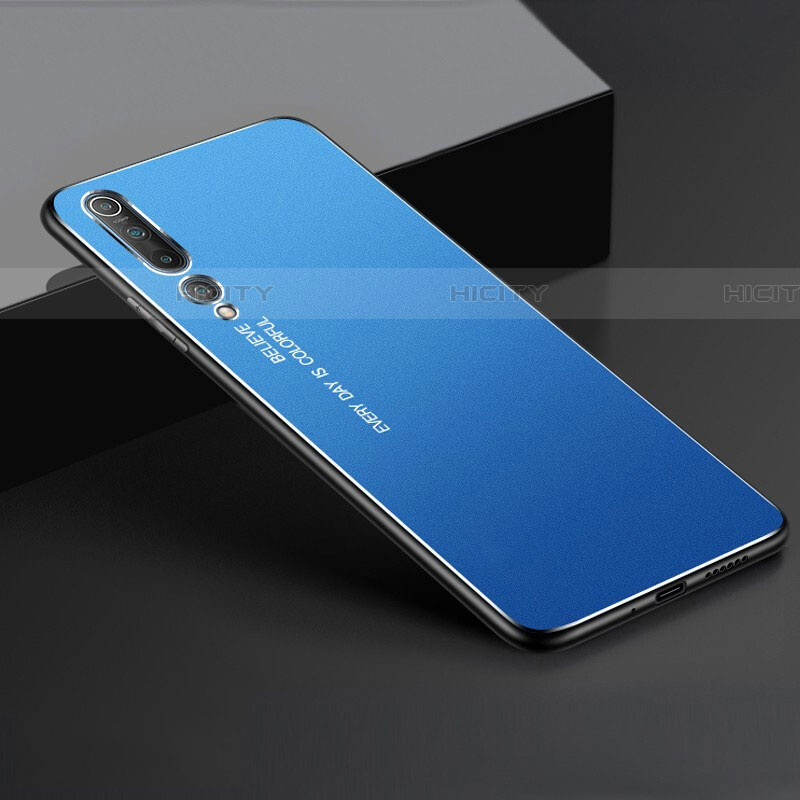 Handyhülle Hülle Luxus Aluminium Metall Tasche M01 für Xiaomi Mi 10 Blau