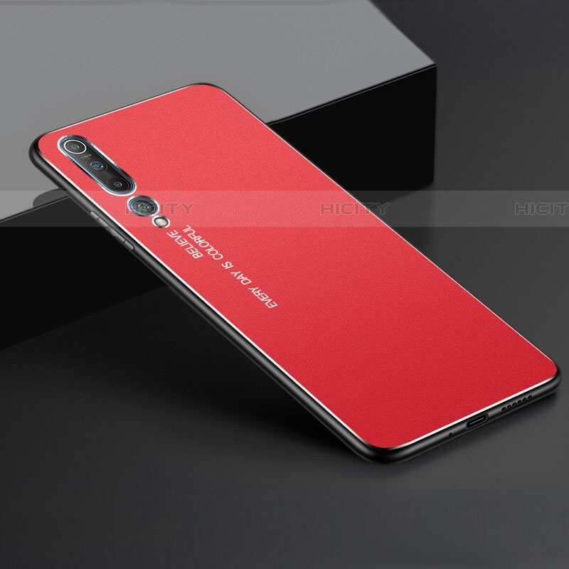 Handyhülle Hülle Luxus Aluminium Metall Tasche M01 für Xiaomi Mi 10 Rot