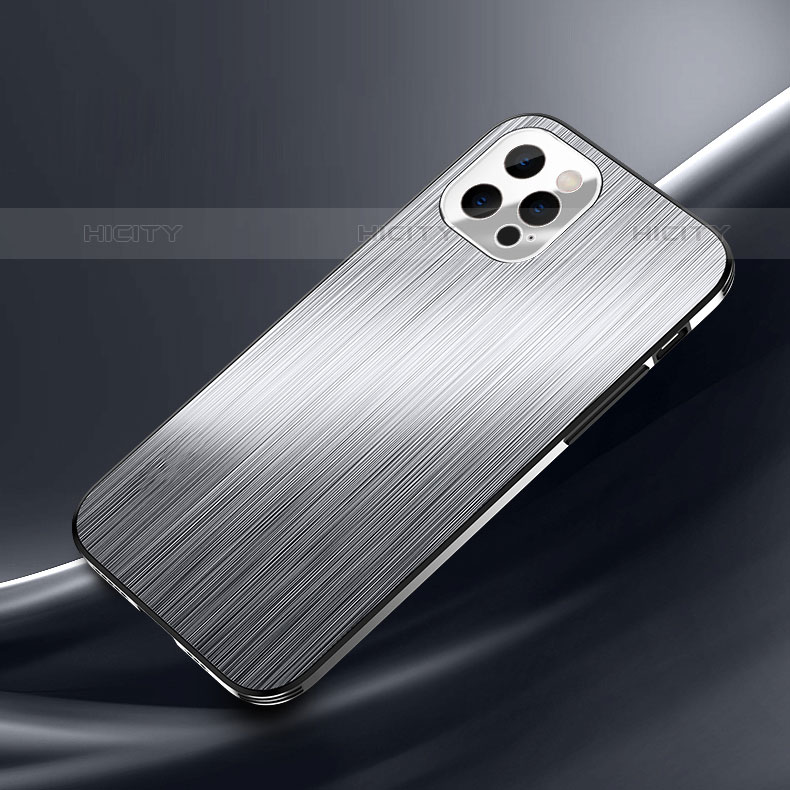Handyhülle Hülle Luxus Aluminium Metall Tasche M02 für Apple iPhone 15 Pro groß