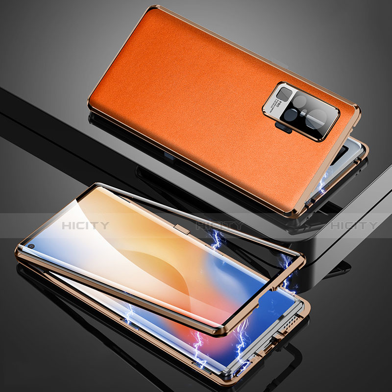 Handyhülle Hülle Luxus Aluminium Metall Tasche M04 für Vivo X50 Pro 5G Orange Plus