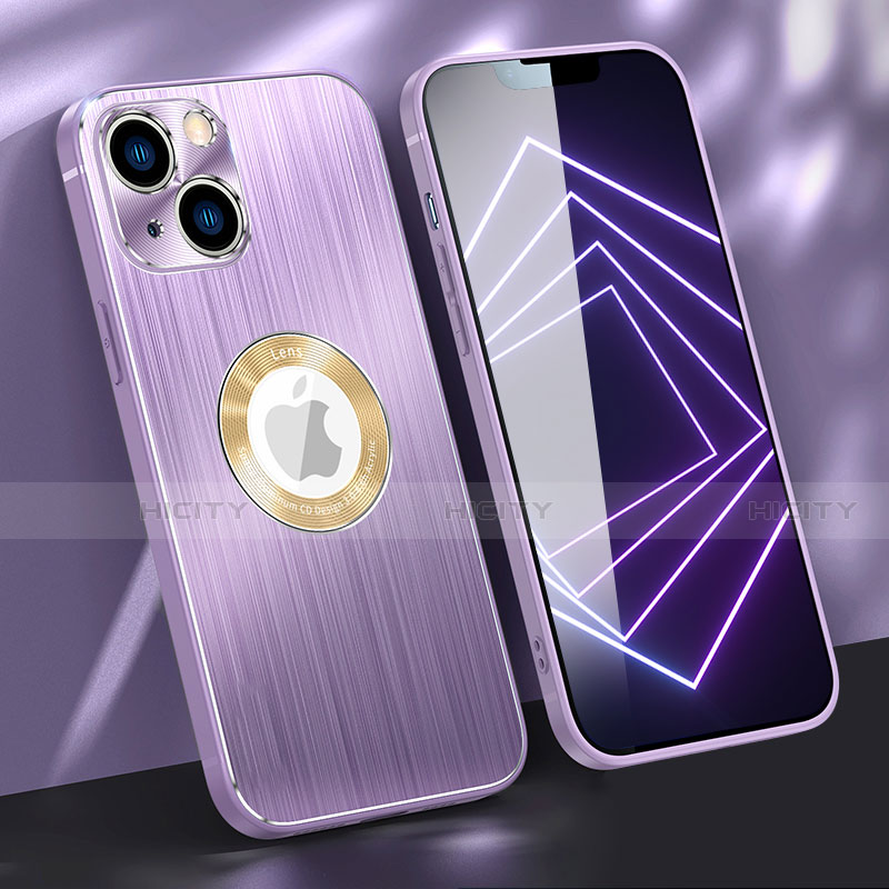 Handyhülle Hülle Luxus Aluminium Metall Tasche M08 für Apple iPhone 13 Violett