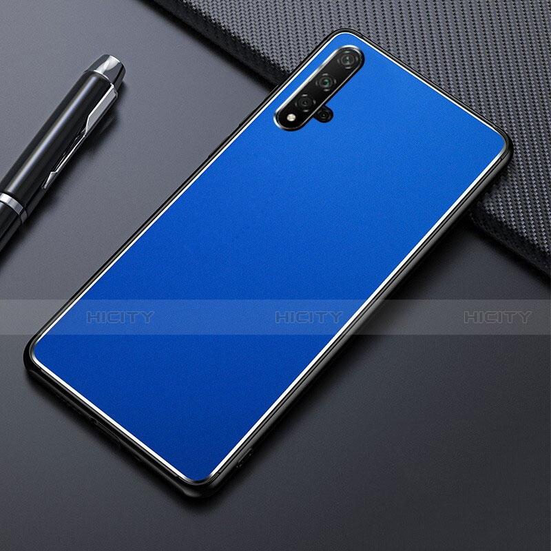 Handyhülle Hülle Luxus Aluminium Metall Tasche T01 für Huawei Honor 20 Blau