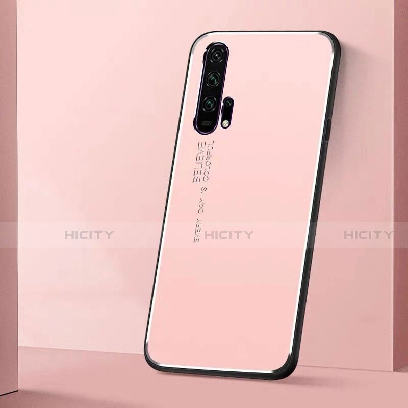 Handyhülle Hülle Luxus Aluminium Metall Tasche T01 für Huawei Honor 20 Pro Rosa