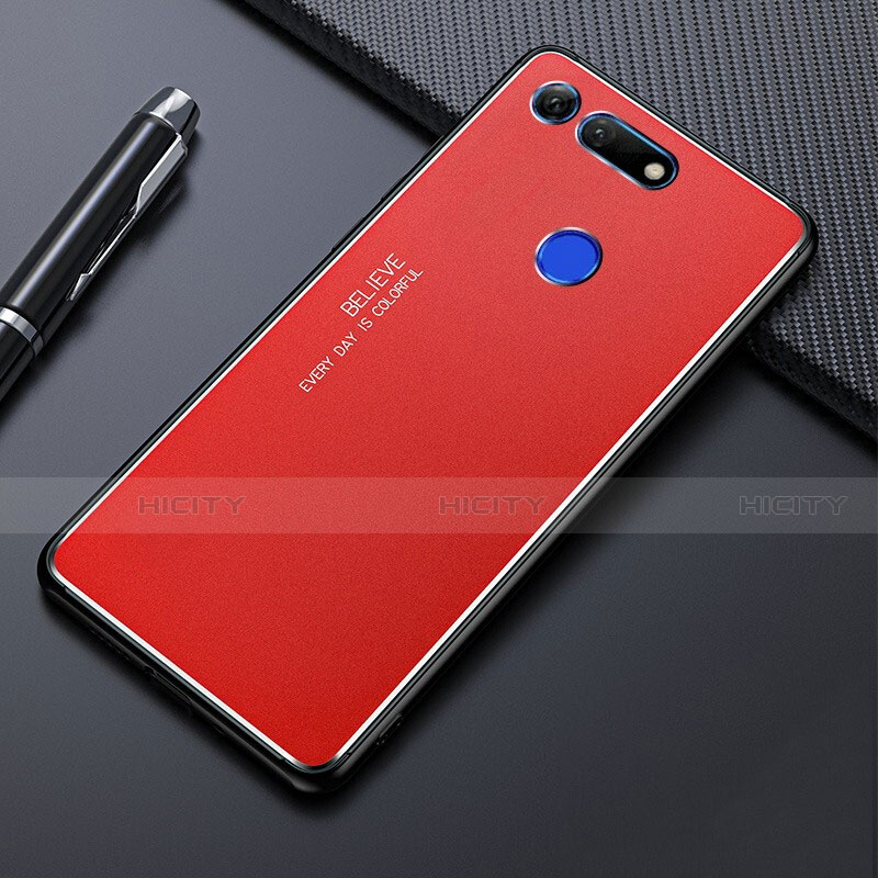 Handyhülle Hülle Luxus Aluminium Metall Tasche T01 für Huawei Honor V20 Rot