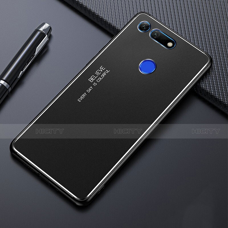 Handyhülle Hülle Luxus Aluminium Metall Tasche T01 für Huawei Honor V20 Schwarz