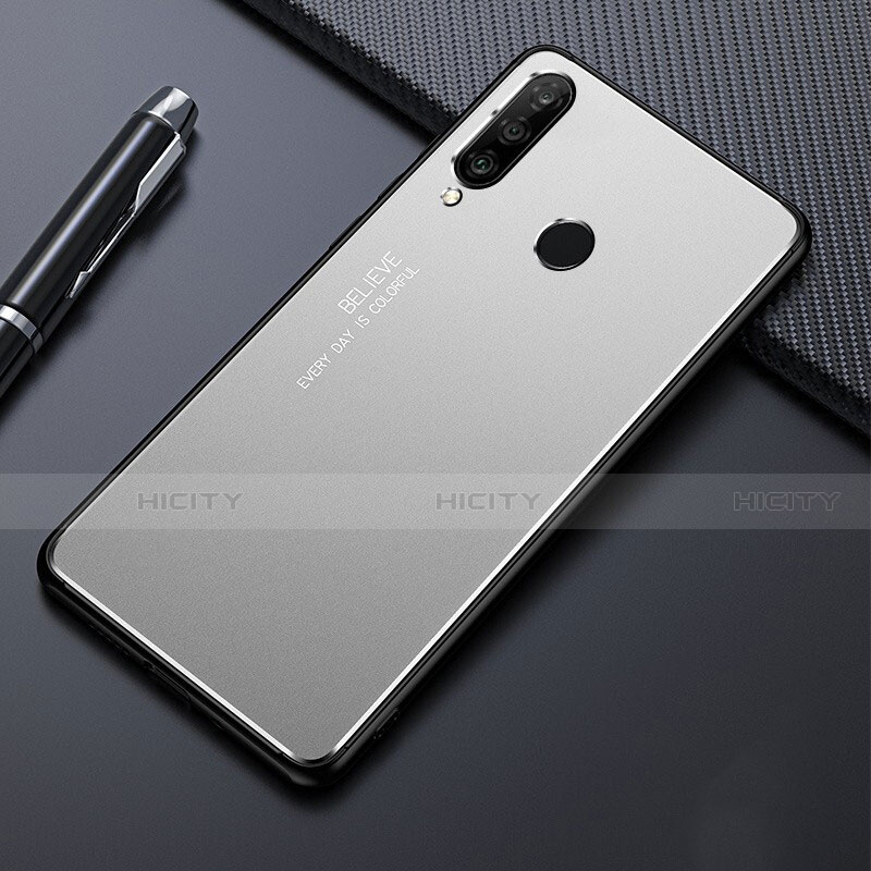 Handyhülle Hülle Luxus Aluminium Metall Tasche T01 für Huawei Nova 4e Silber