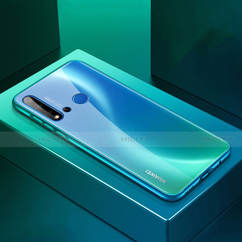 Handyhülle Hülle Luxus Aluminium Metall Tasche T01 für Huawei Nova 5i Cyan Plus