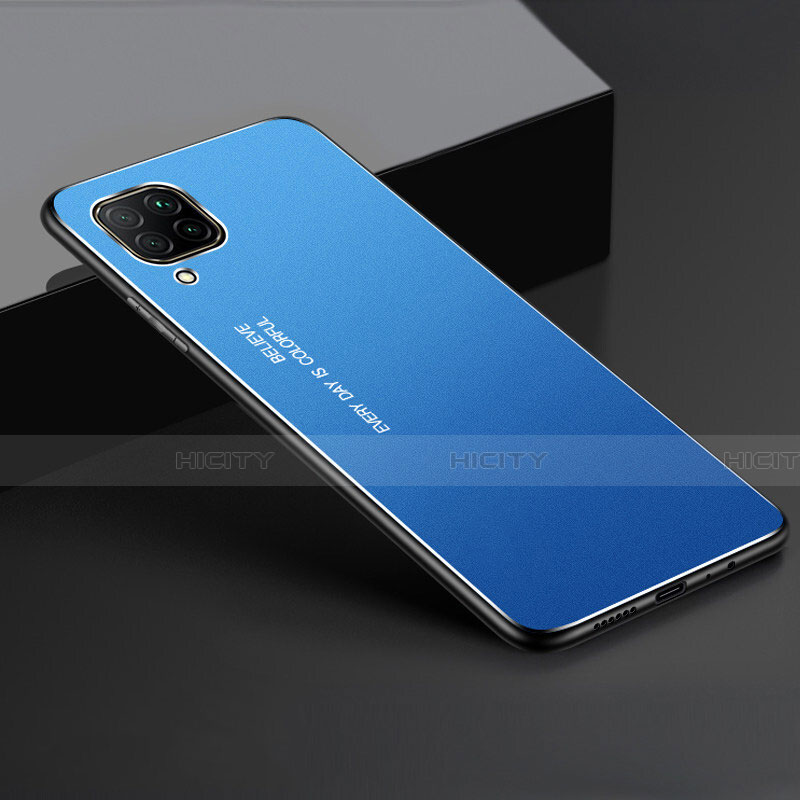 Handyhülle Hülle Luxus Aluminium Metall Tasche T01 für Huawei Nova 6 SE Blau Plus