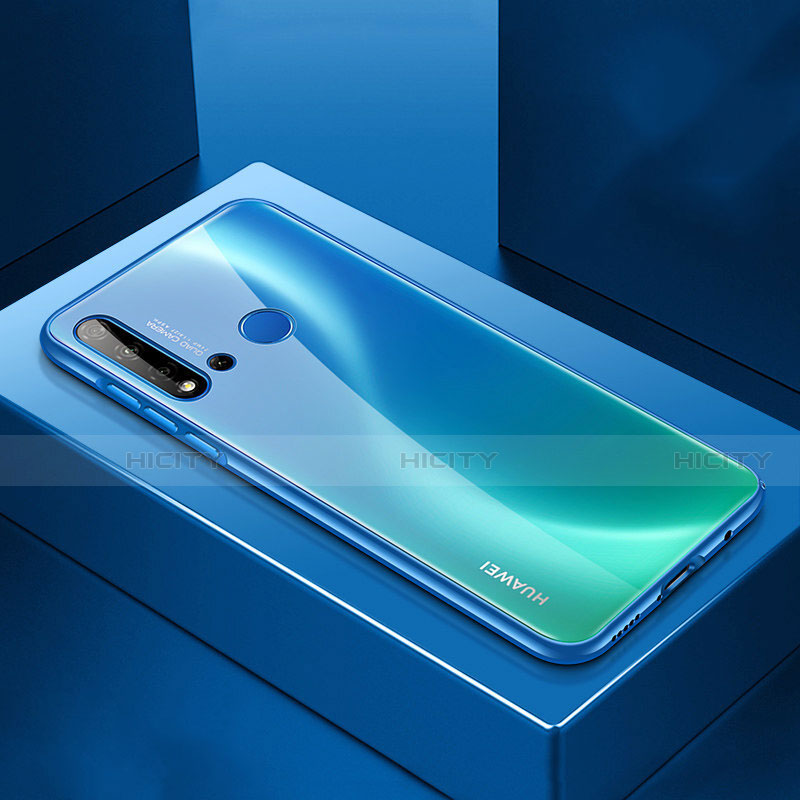 Handyhülle Hülle Luxus Aluminium Metall Tasche T01 für Huawei P20 Lite (2019) Blau