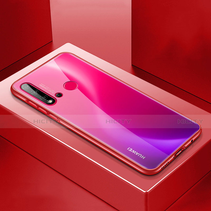 Handyhülle Hülle Luxus Aluminium Metall Tasche T01 für Huawei P20 Lite (2019) Rot