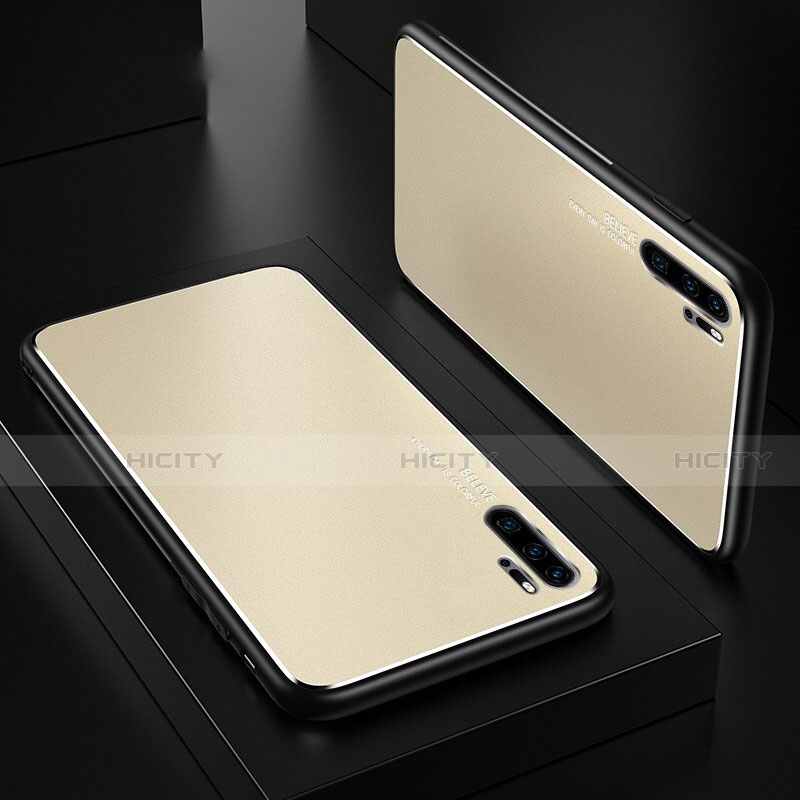 Handyhülle Hülle Luxus Aluminium Metall Tasche T01 für Huawei P30 Pro Gold Plus