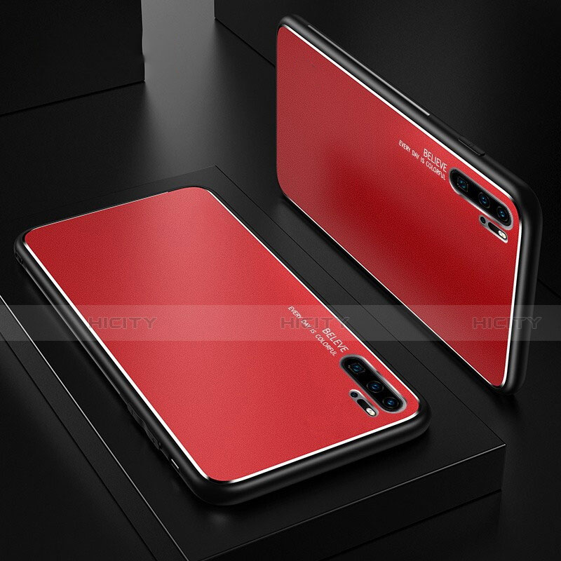 Handyhülle Hülle Luxus Aluminium Metall Tasche T01 für Huawei P30 Pro New Edition Rot