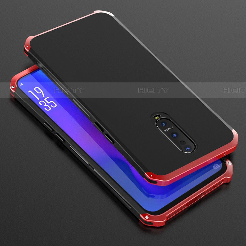 Handyhülle Hülle Luxus Aluminium Metall Tasche T01 für Oppo RX17 Pro Rot Plus