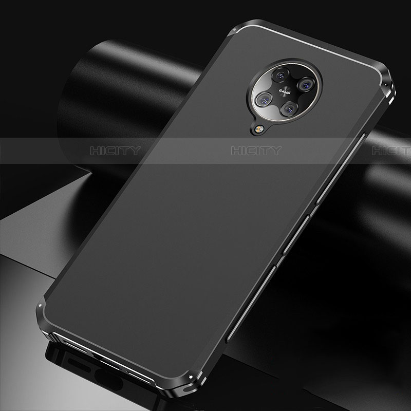 Handyhülle Hülle Luxus Aluminium Metall Tasche T01 für Xiaomi Poco F2 Pro Schwarz