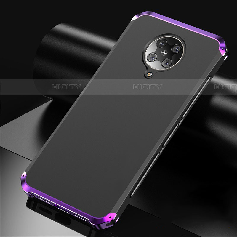 Handyhülle Hülle Luxus Aluminium Metall Tasche T01 für Xiaomi Poco F2 Pro Violett