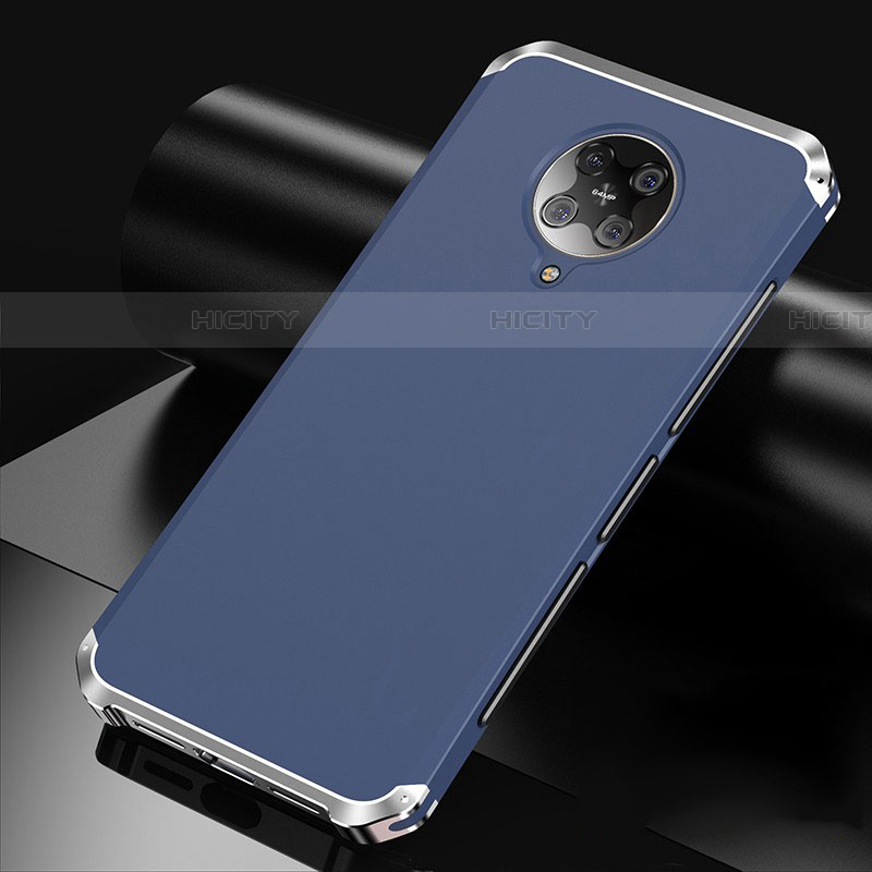 Handyhülle Hülle Luxus Aluminium Metall Tasche T01 für Xiaomi Redmi K30 Pro 5G Blau Plus