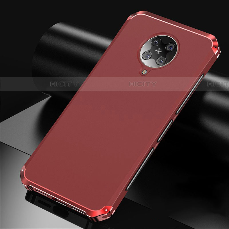 Handyhülle Hülle Luxus Aluminium Metall Tasche T01 für Xiaomi Redmi K30 Pro 5G Rot