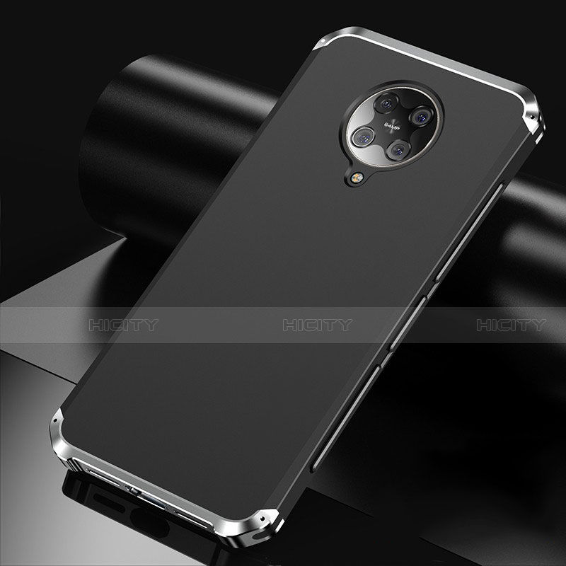 Handyhülle Hülle Luxus Aluminium Metall Tasche T01 für Xiaomi Redmi K30 Pro Zoom Silber