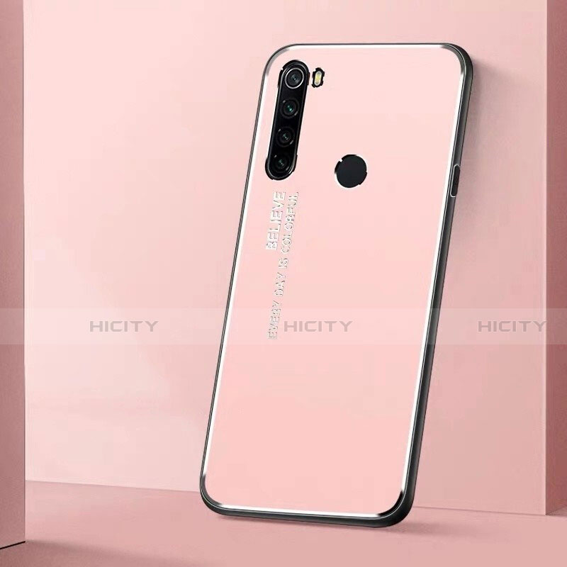 Handyhülle Hülle Luxus Aluminium Metall Tasche T01 für Xiaomi Redmi Note 8 Rosa