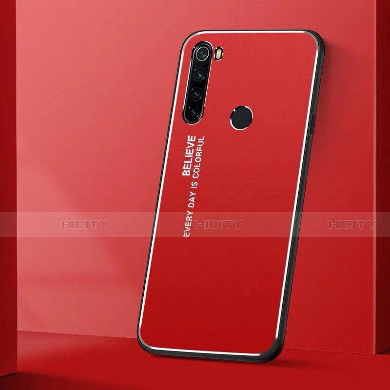 Handyhülle Hülle Luxus Aluminium Metall Tasche T01 für Xiaomi Redmi Note 8T Rot