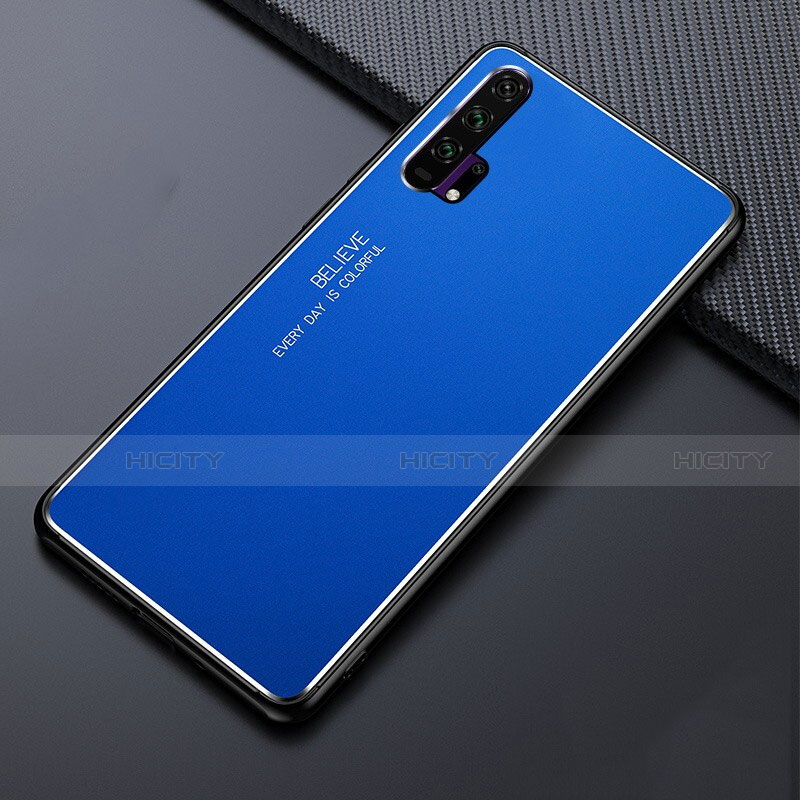 Handyhülle Hülle Luxus Aluminium Metall Tasche T02 für Huawei Honor 20 Pro Blau