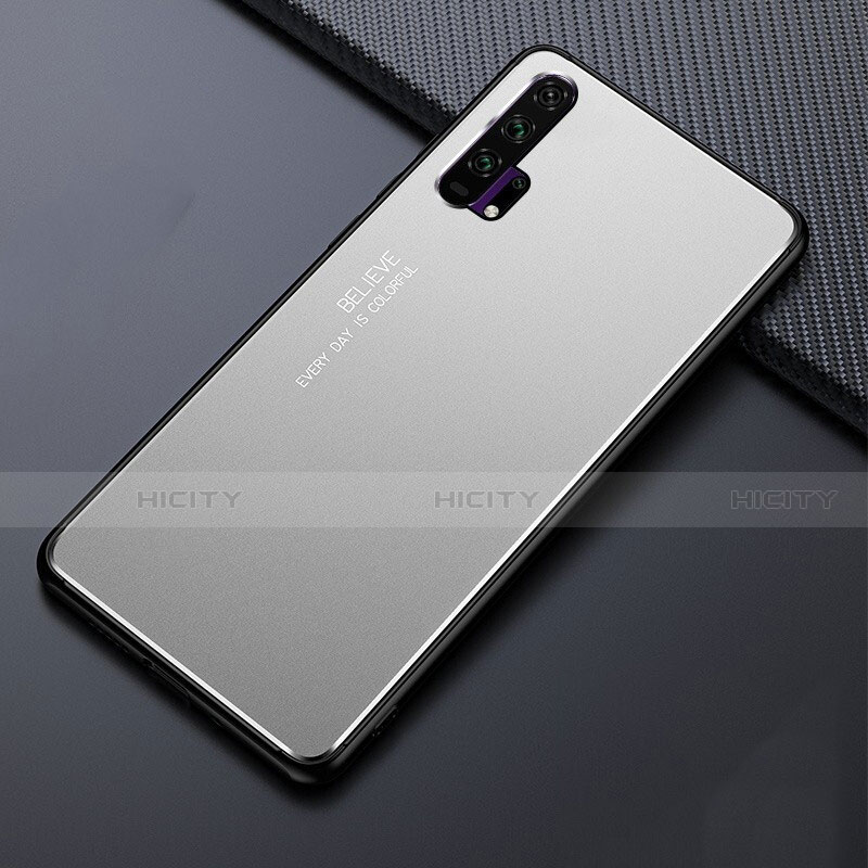 Handyhülle Hülle Luxus Aluminium Metall Tasche T02 für Huawei Honor 20 Pro Silber Plus