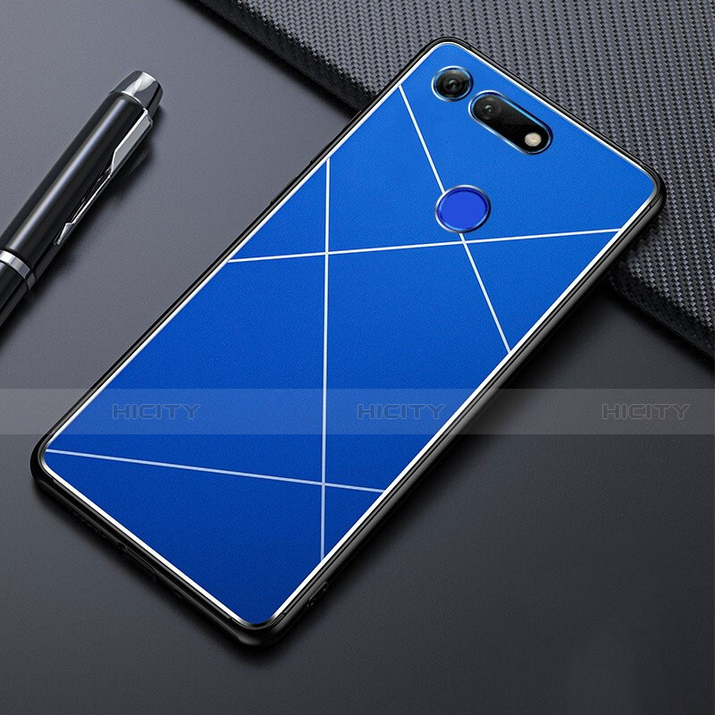 Handyhülle Hülle Luxus Aluminium Metall Tasche T02 für Huawei Honor View 20 Blau Plus